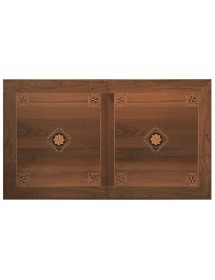 Set tavolo classico legno intarsiato bassano 180x90x78 con 6 sedie seduta imbottita