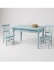Set tavolo rettangolare shabby azzurro anticato 120x80 130x85 140x80 160x85 allungabile con 4/6 sedie seduta legno