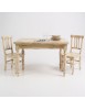 Set tavolo rettangolare shabby avorio anticato 120x80 130x85 140x80 160x85 allungabile con 4/6 sedie seduta legno