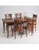 Set tavolo classico legno intarsiato bassano 180x90x78 con 6 sedie