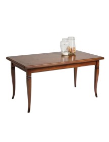 MOBILI 2G - Tavolo allungabile rettangolare classico intarsio tinta bassano 180X90x78 vista frontale