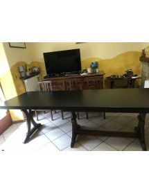 Tavolo fratino allungabile legno shabby nero 160x85 180x85 180x100 (195F)