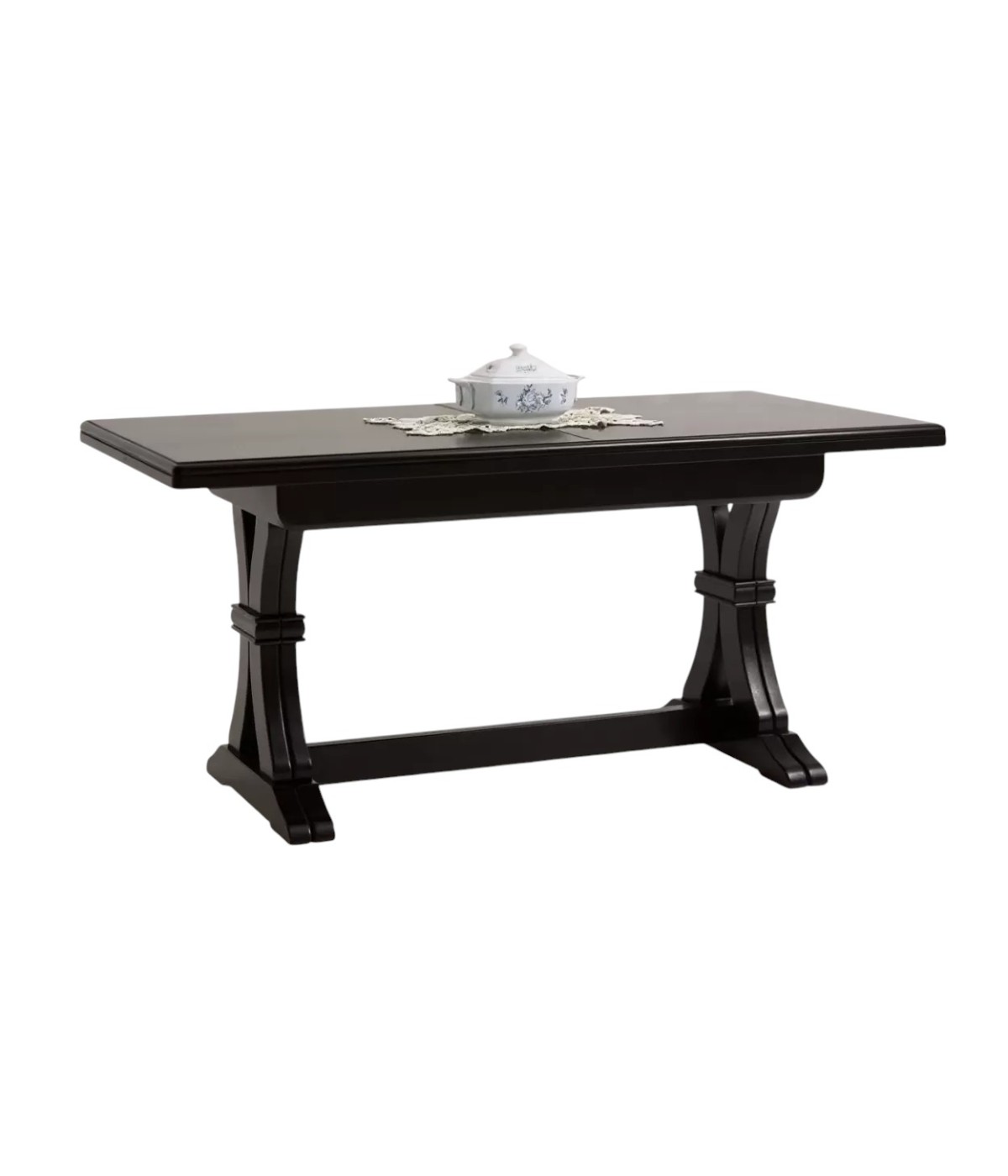 Tavolo fratino allungabile legno shabby nero 160x85 180x85 180x100 (195F)