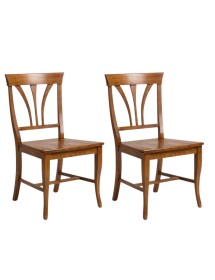 Set 2 sedie arte povera tinta noce seduta legno 46x45x92