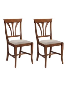 Set 2 sedie arte povera tinta noce seduta imbottita 46x45x92