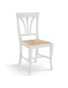 Set 2 sedie shabby chi bianco seduta paglia 46x45x92