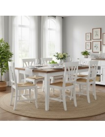 Set 2 sedie shabby chi bianco seduta paglia 46x45x92