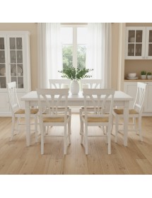 Set 2 sedie shabby chi bianco seduta paglia 46x45x92