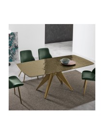 Tavolo minosse fisso moderno vetro ondulato bronzo Target Point 200x100x75