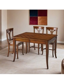 Tavolo classico allungabile Legno noce spinapesce 120x90x78