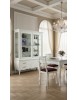 Cristalliera 2 porte 2 cassetti legno shabby bianco decori rilievo 161X54X217
