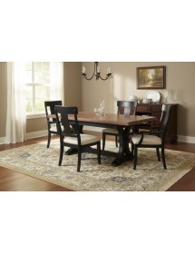 Tavolo fratino allungabile legno shabby nero e noce 160x85 180x85 180x100 (195F)