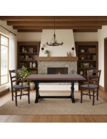 Set tavolo fratino allungabile legno shabby nero e noce 160x85 180x85 180x100 con 6 sedie