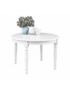 TAVOLO ROTONDO SHABBY ALLUNGABILE LEGNO MASSELLO BIANCO 120X120X78