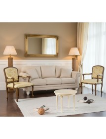 TAVOLINO ROTONDO DA SALOTTO LEGNO AVORIO INTAGLIATO CON FREGI ORO 53X53X46