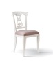 MOBILI 2G - Sedia classica imbottita tessuto shabby bianco 48x54x94 vista laterale
