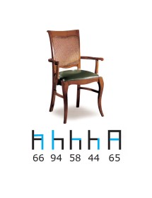 Poltrona classica legno imbottita ecopelle legno 65x58x94