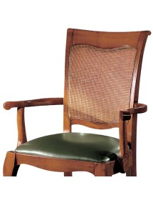 Poltrona classica legno imbottita ecopelle legno 65x58x94