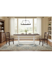 Set tavolo fratino allungabile legno shabby bianco e noce 160x85 180x85 180x100 con 6 sedie