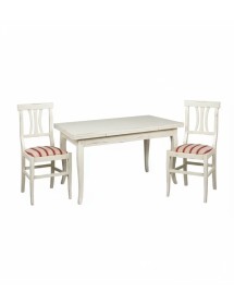 Set tavolo rettangolare shabby 100x70 120x80 140x80 160x85 allungabile con 4/6 sedie seduta imbottita