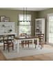 Set tavolo allungabile legno shabby bianco e noce 160x85 180x85 180x100 con 6 sedie