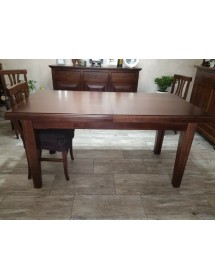 Set tavolo 160X85 180x85 180x100 arte povera allungabile con 6 sedie seduta paglia