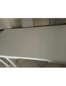 Set tavolo shabby bianco160X85 180x85 180x100 allungabile con 6 sedie legno seduta paglia