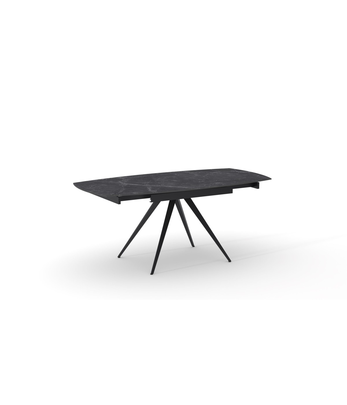 Tavolo moderno allungabile piano ceramica effetto marmo nero 120x90x77