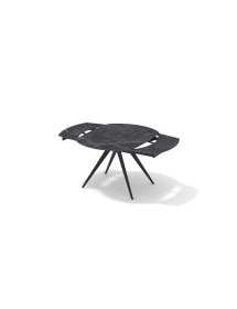 Tavolo moderno allungabile piano ceramica effetto marmo nero 120x90x77
