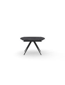 Tavolo moderno allungabile piano ceramica effetto marmo nero 120x90x77