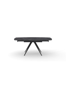 Tavolo moderno allungabile piano ceramica effetto marmo nero 120x90x77