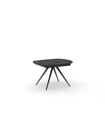 Tavolo moderno allungabile piano ceramica effetto marmo nero 120x90x77