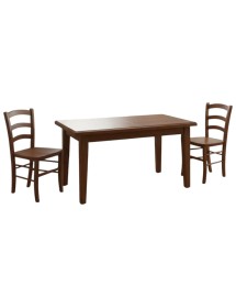 Set tavolo 160X85 180x85 180x100 arte povera allungabile con 6 sedie seduta paglia