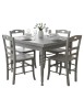 Set tavolo shabby grigio anticato gamba tornita 100x70 120x80 130x85 140x80 160x85 allungabile con 4/8 sedie seduta legno