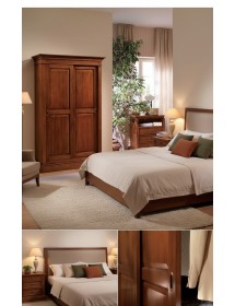 MOBILI 2G - ARMADIO ARTE POVERA IN LEGNO 2 ANTE SCORREVOLI TINTA NOCE 128X50X200