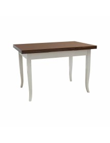 Set tavolo rettangolare shabby bicolore 100x70 120x80 140x80 160x85 allungabile con 4/6 sedie seduta legno