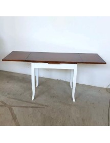 Set tavolo rettangolare shabby bicolore 100x70 120x80 140x80 160x85 allungabile con 4/6 sedie seduta legno