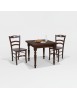 Set tavolo quadrato arte povera gamba tornita 90x90 100x100 allungabile con 4 sedie seduta legno