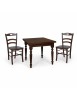Set tavolo quadrato arte povera gamba tornita 90x90 100x100 allungabile con 4 sedie seduta legno