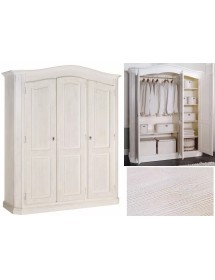 Camera da letto completa legno abete shabby chic bianco