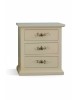 Comodino 3 cassetti legno shabby avorio anticato decori 60x35x64