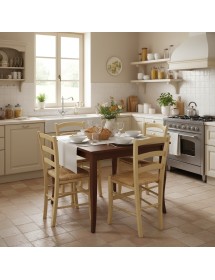 Set tavolo quadrato a libro noce 90x90 100x100 allungabile con 4 sedie gialle