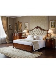 GRUPPO COMO' 2 COMODINI BAROCCO IN LEGNO TINTA NOCE PIANO MARMO