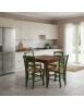 Set tavolo quadrato a libro noce 90x90 100x100 allungabile con 4 sedie Verde