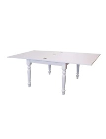 Set tavolo quadrato bianco 80x80 90x90 100x100 allungabile con 4 sedie seduta paglia