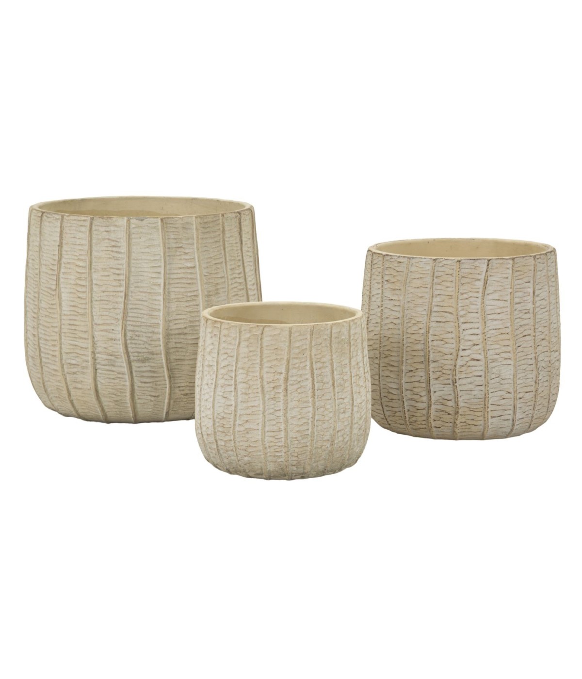Cachepot flake set 3 pz cm 30,5x27-25x22,2-19,5x18