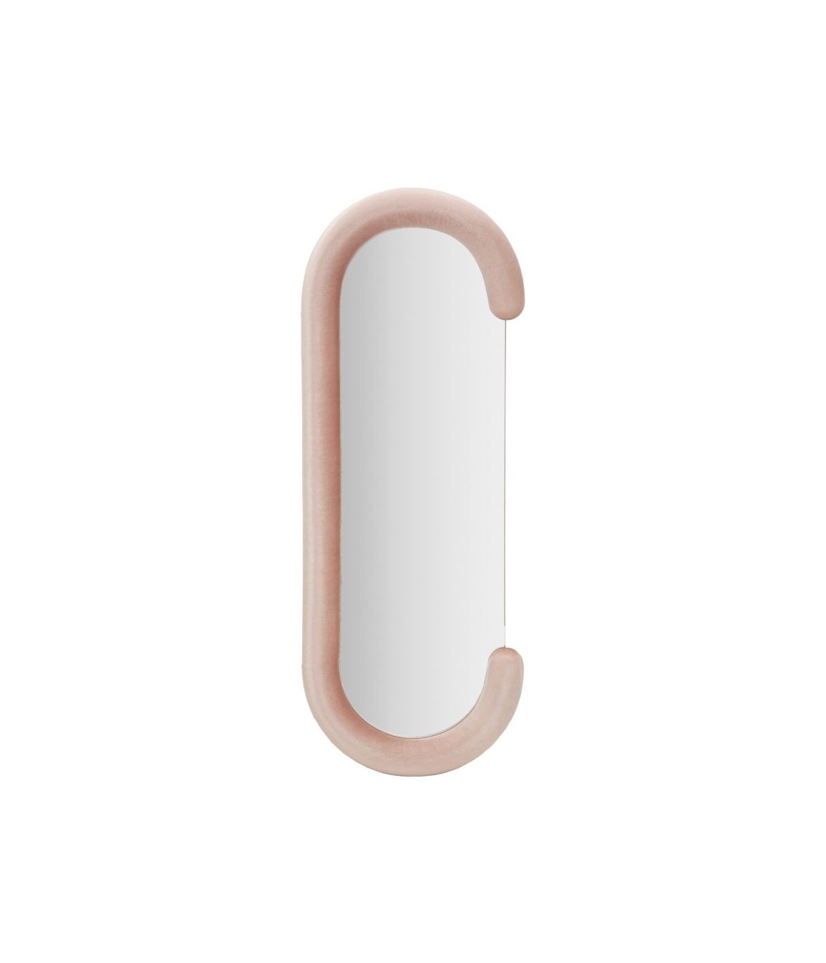 Specchio da muro chantal velluto rosa cm 60x7x160