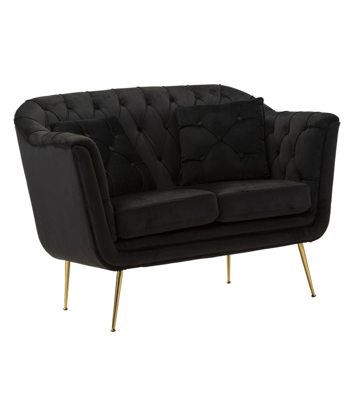 Divanetto budapest nero c/cuscini cm 130x83x91