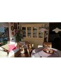 Cristalliera classica 4 porte legno shabby avorio 205X42X205