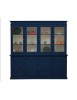 Cristalliera shabby 4 porte 4 cassetti legno bicolore blu e avorio 205X42X205
